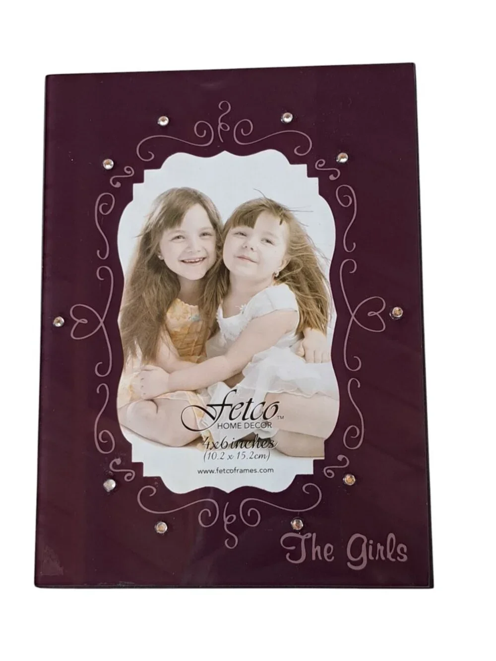 Fetco The Girls Picture Frame Purple with Rhinestones 4 x 6 inches